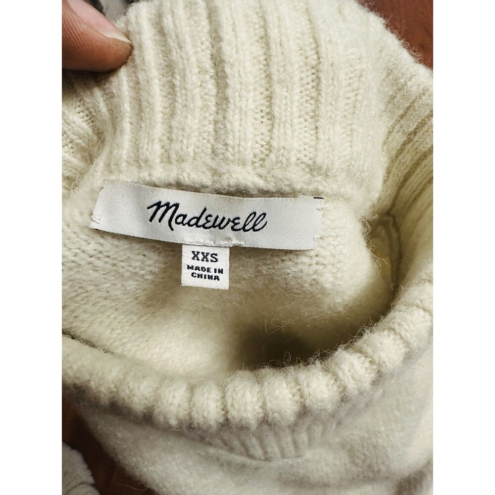 Madewell Women's Dillon Mockneck Pullover Sweater Sz XXS Cream - Picture 7 of 7